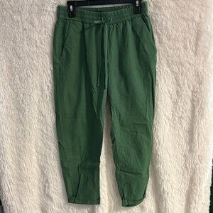 J. Crew Green women’s linen blend joggers